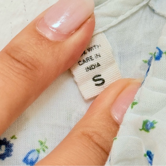 Doen Leta Dress Nightgown Light Blue Floral Size Small - Picture 5 of 5